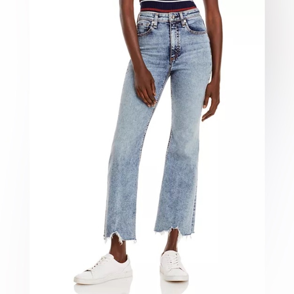 Rag & Bone Nina High Rise Flare Leg Ankle Jeans In Birch Leaf 💕